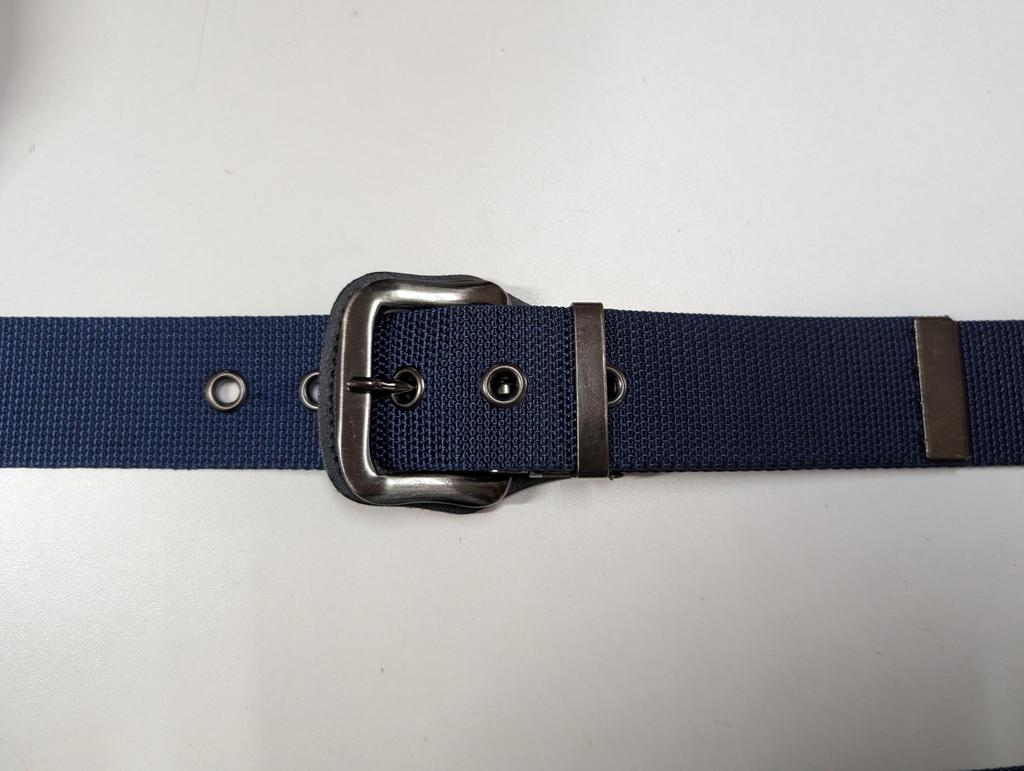 [Sealand] Long Nylon Belt with Guard, WorkCasual, Fits Up To 130cm Waist: 40mm Width [Navy] Made In Japan