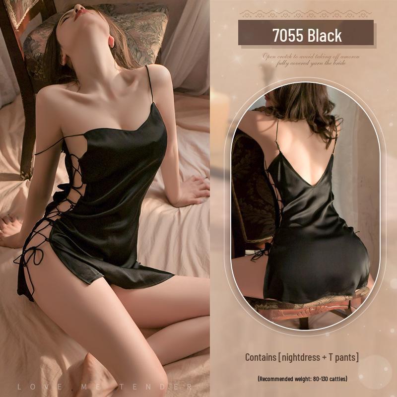 "Feimu Seductive Lingerie Nightdress 7055: Midnight Charm & Temptation"