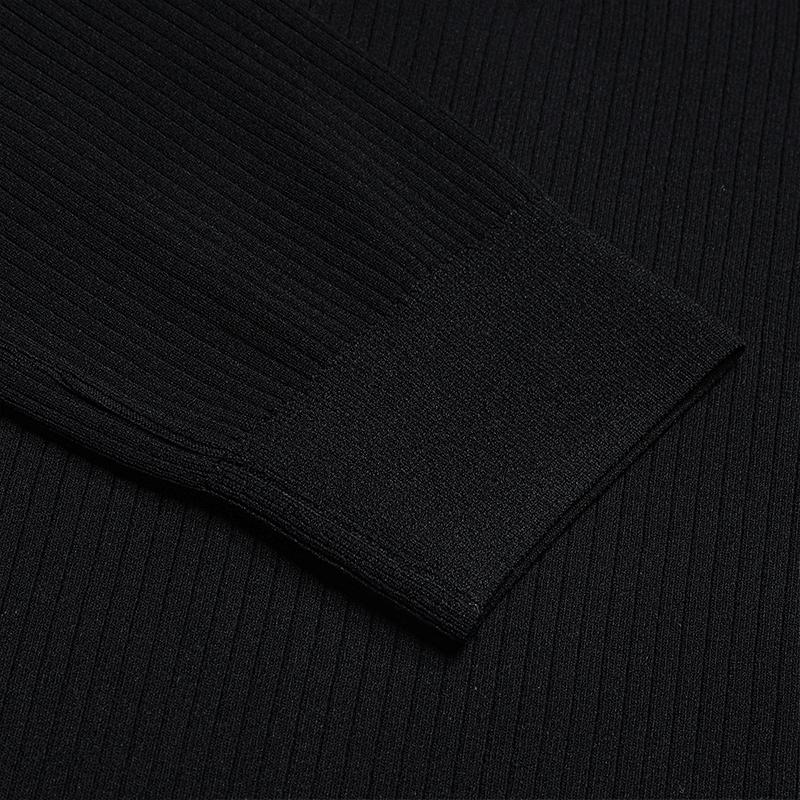 FILA White Simple Comfortable Long Sleeve Knit Top Women tops Black F11W633412FBK