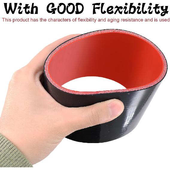 ID 4 Inch(102Mm) High Temperature 4-Ply Reinforced Straight Silicone Hose Performance Coupler With 2Pcs T-Bolt Clamps Suitable High Level Turbo Pipe