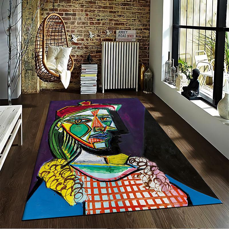 Colorful Abstract Portrait suitable as a non-slip mat for the living room or bedroom sofa