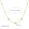 Pearl Flower Jewelry Set For Women Gold Plated Stainless Steel Necklace Bracelet Earrings