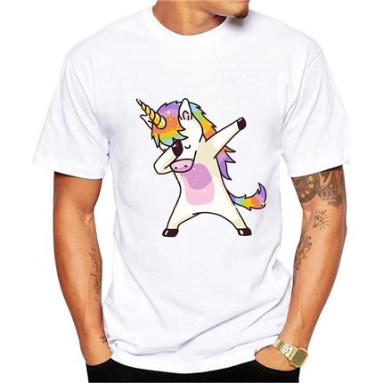 2019 Summer Fashion Dabbing Unicorn TShirt  Men Funny T Shirts Dabbing Hip Pop UnicornCatZebra Tops Tee  gt184 S