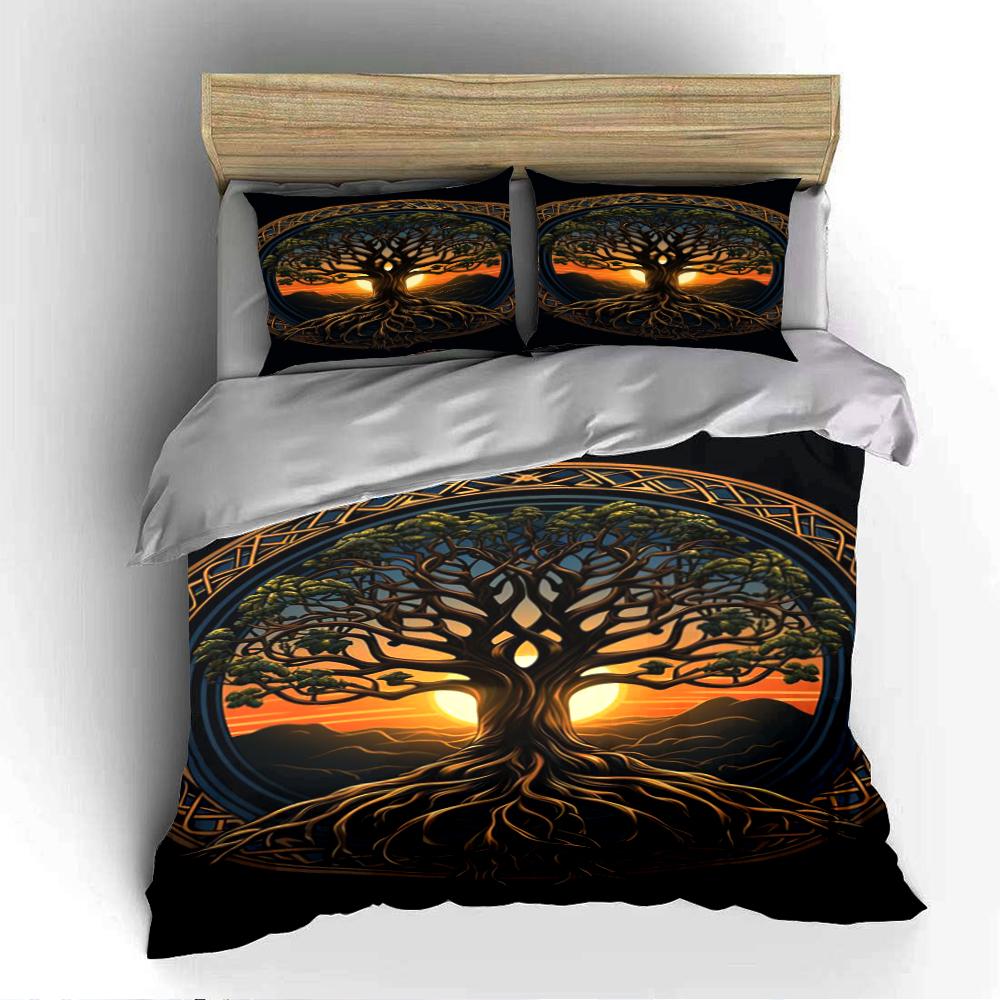 Tree of Life Sunset Bedding Set Design Bedding set (1 duvet cover, 2 pillowcases, duvet not included)