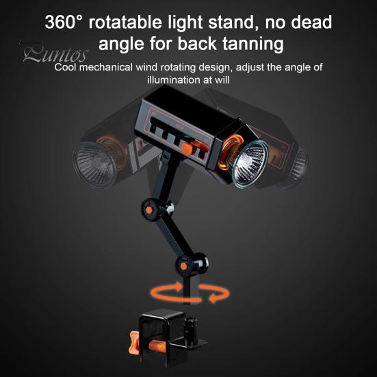 Reptile Heat Lamp 360-degree Rotatable Arm Brightness Adjustable Sunlight Simulation UVA UVB Turtle Basking Spot