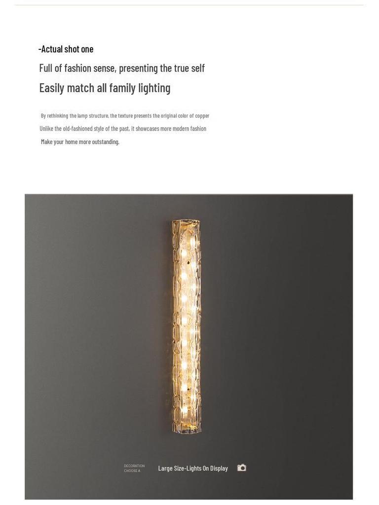 All-Copper Modern Bedside Wall Lamp - Creative Decorative Light for Bedroom and Living Room