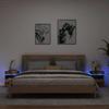 VidaXL Bedside Cabinets and LED Lights 2pcs Old Wood 40x39x48.5cm, Side Table, Bed Cabinet, Side Table 857659