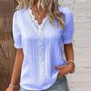 Fashion Women Summer European American Style Holiday New Hollow Short Sleeved Shirt