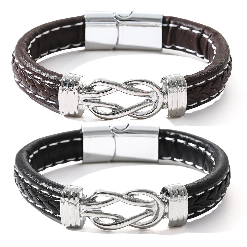 Commuter bracelet men's bracelet leather bracelet alloy magnetic twist punk bracelet