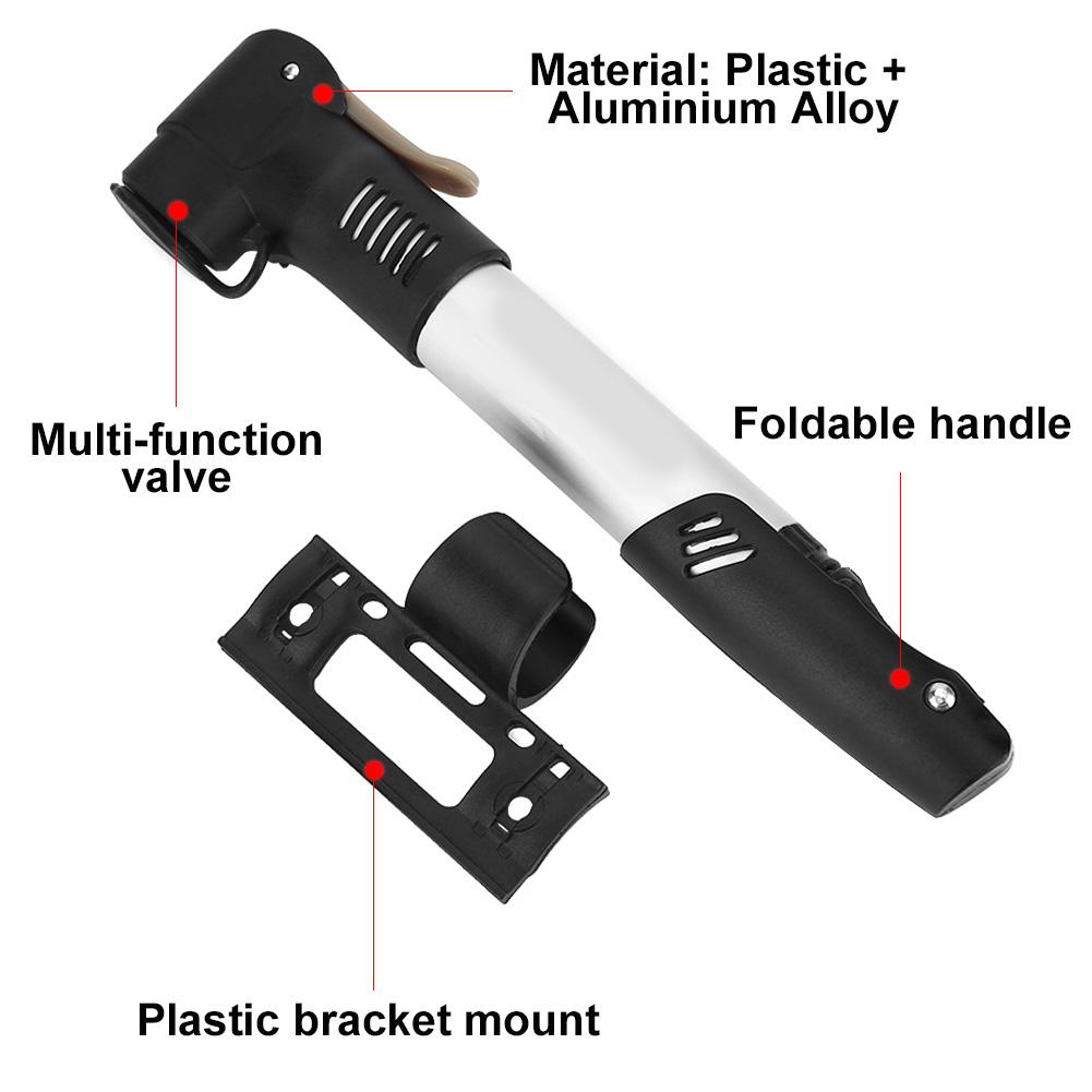 Bicycle Bike Cycling Tyre Air Pump Portable Aluminum Alloy Mini Inflator