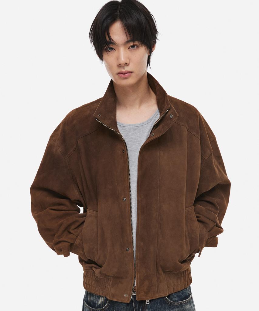 DNSR [Premium] Lampo High-Neck Goat Suede Jacket Brown