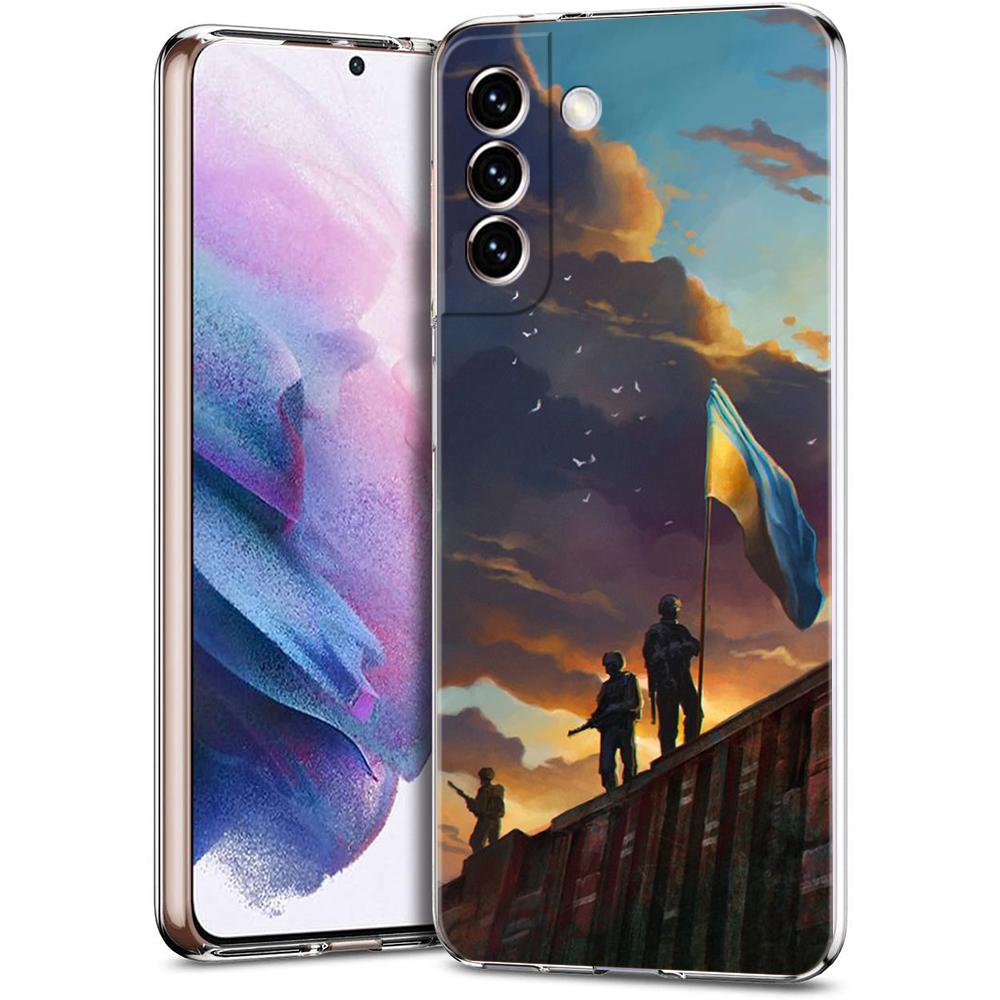 U-Ukraine Flag Phone Case for Samsung Galaxy S23 S20 FE S22 S21 Ultra M21 M22 M32 S10 S10E S9 S8 Plus 5G Transparent Shell Capas