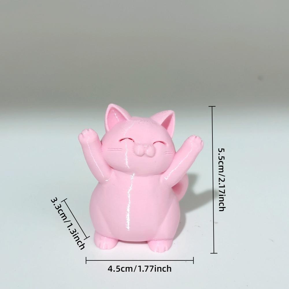 Super Cute Pink Chubby Cat Statue Ornament, Lucky Cat Statue, Perfect Gift for Cat Lovers, Car Ornament, Home Decoration