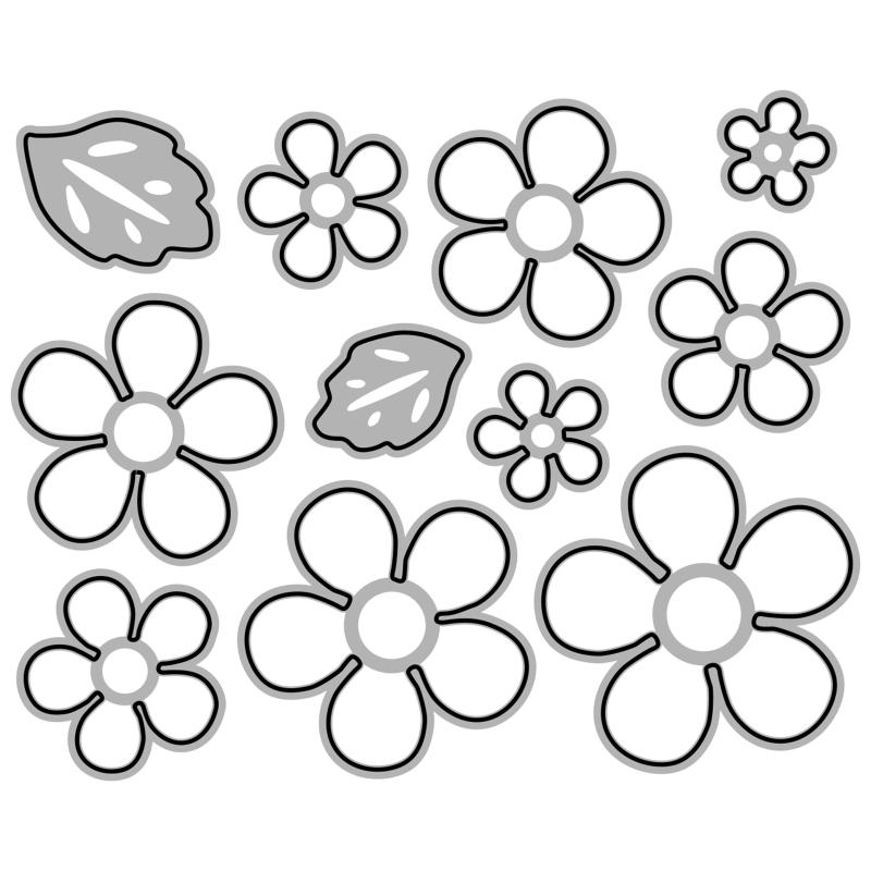 Floral Die Cuts Petal Embossing Cutting Dies Templates for Kid Birthday Card Making DIY Scrapbooking Album Paper Crafts