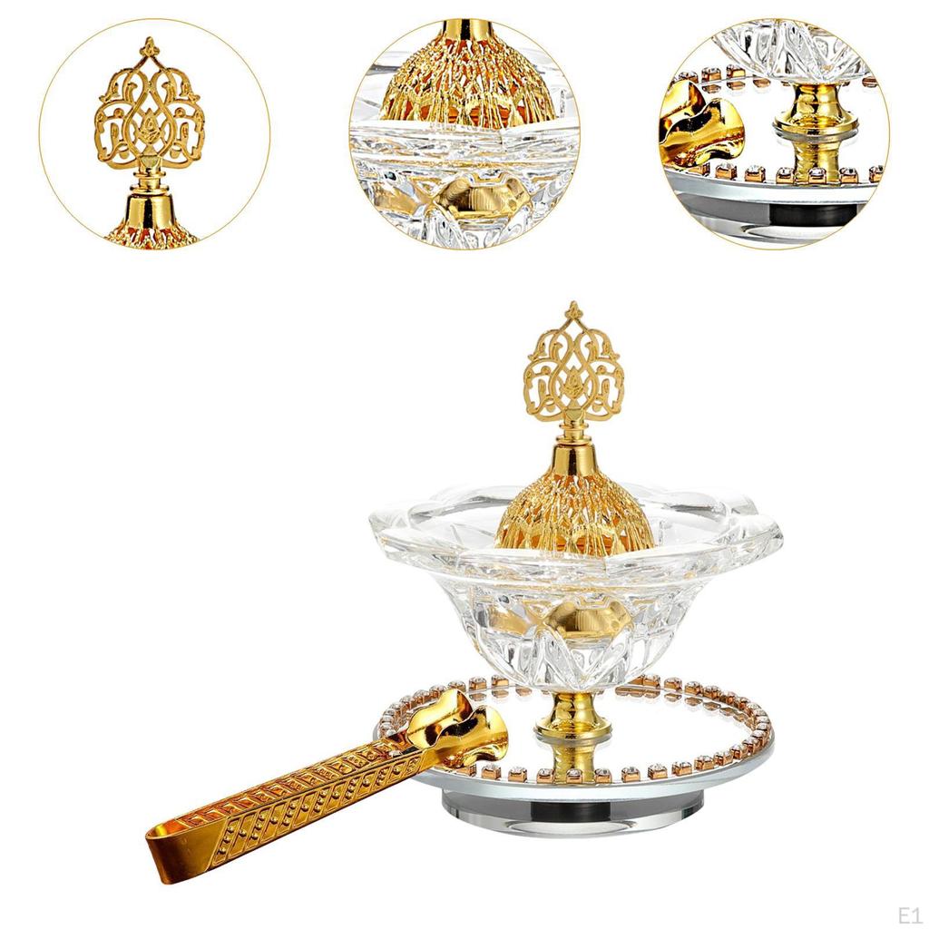 Incense Burner with Clip Metal Simple Party Supplies Ornament Rotating Censer for Table