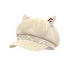 Cat Ears Octagonal Beanie Hat With Wide Brim For Winter Warmth