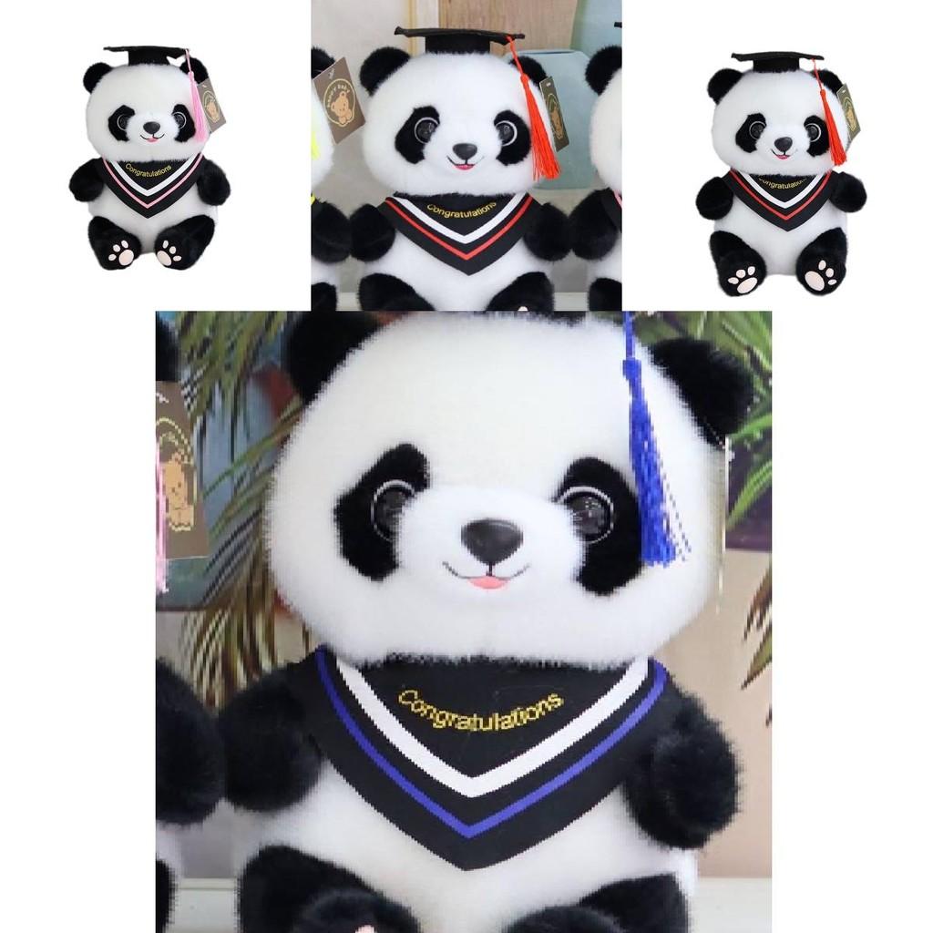 Charming Graduation Panda Plush Toy Adorable Stuffed Animal With Customizable Logo