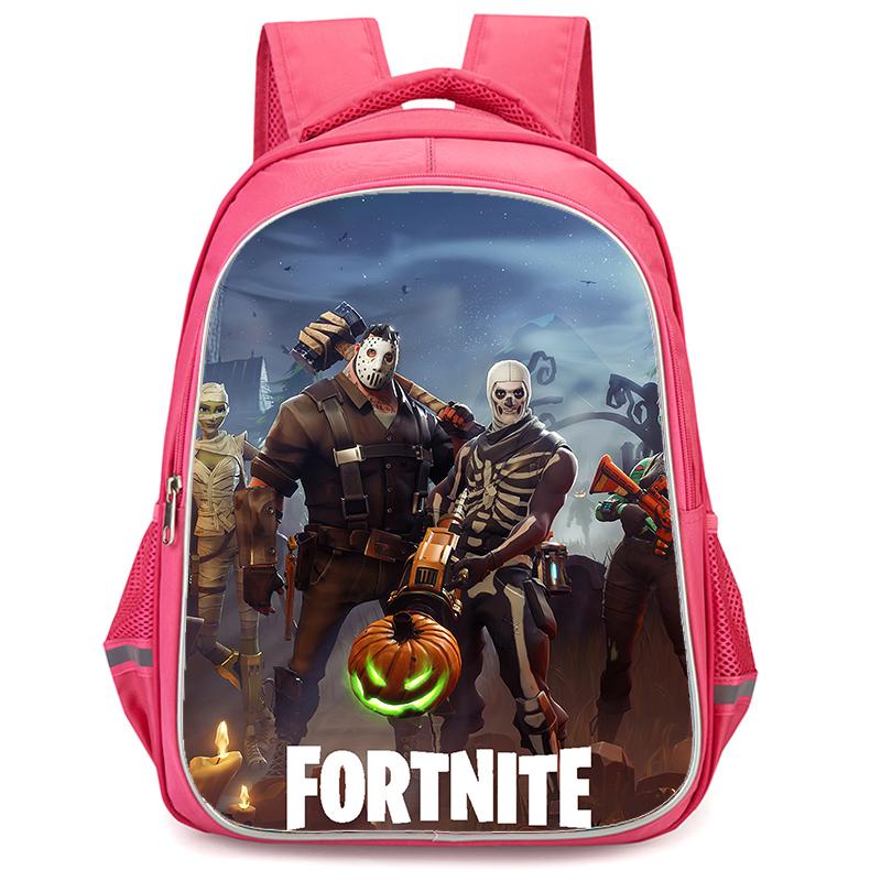 16-Inch Fortnite Cartoon Backpack with Double Zipper Design, Ergonomic Spine Protection, Suitable for Boys & Girls Aged 5-8