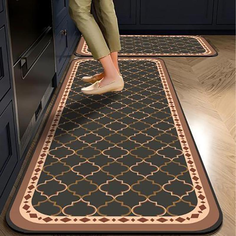 Kitchen Floor Mat, Super Anti-slip, Water-absorbent, Dirt-resistant, L-shaped Kitchen Floor Mat