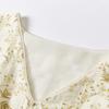 Xiangying Women's Floral V-Neck Tencel Puff Sleeve Dress