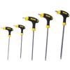 Rubonarie Hex Wrench T-Handle Long Ball Point Hex Wrench Set, T-Shaped, 2.5mm, 3mm, 4mm, 5mm, 6mm (Yellow, 5 Pieces)