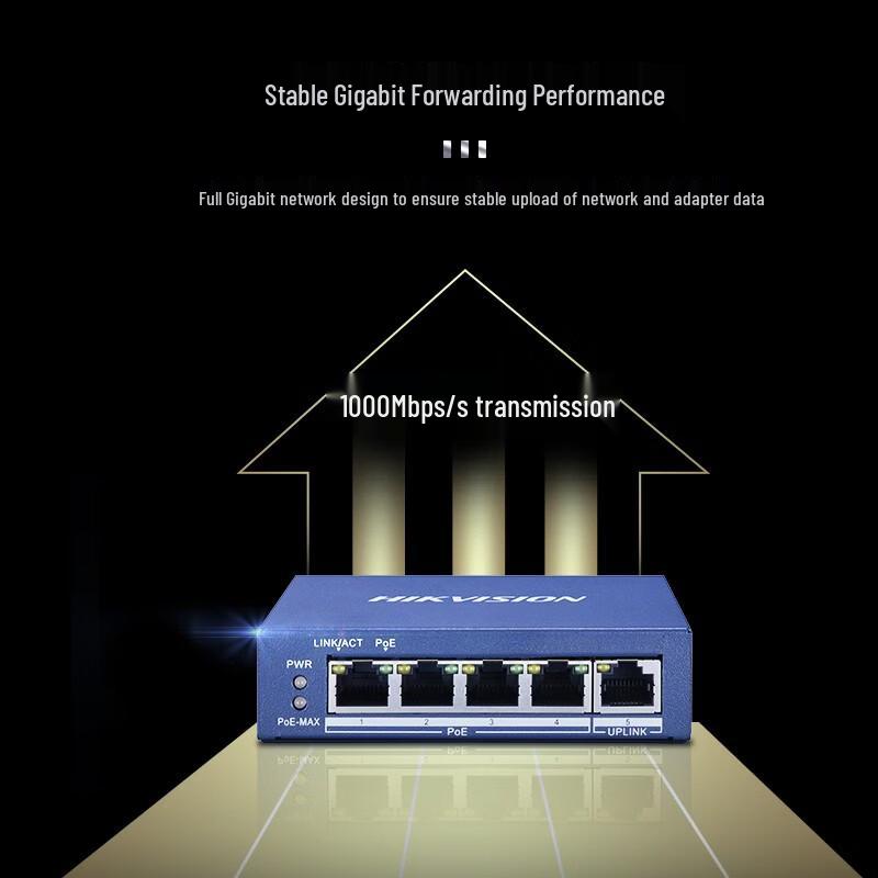 Hikvision 5-Port Gigabit PoE Unmanaged Switch CN Plug (adapter Included)