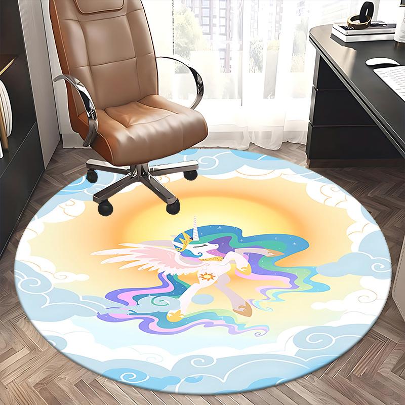 Unicorn Fantasy Chair Mat - Round Carpet for Home Decor, Office Use, Gift Idea, Fits Various Rooms0470b