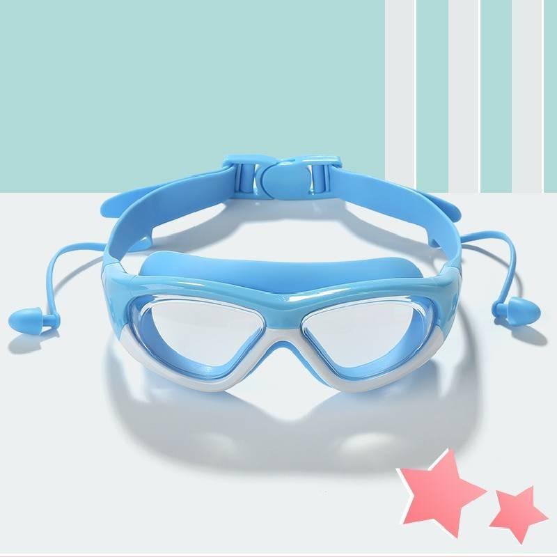 Children's Swimming Goggles With Earplugs Pc Anti-fog Swim Glasses Ak2191 Pink White Boxed Style