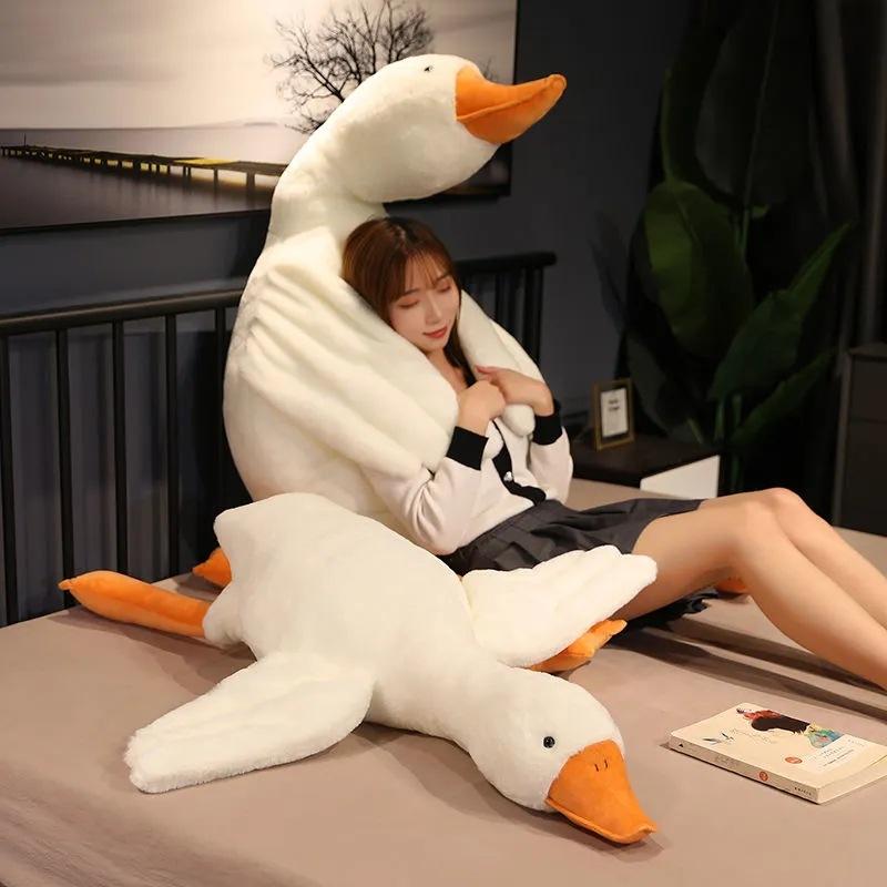 Big White Goose Pillow Plush Toy Sleeping with Pillow Doll Big Doll Birthday Gift Girl