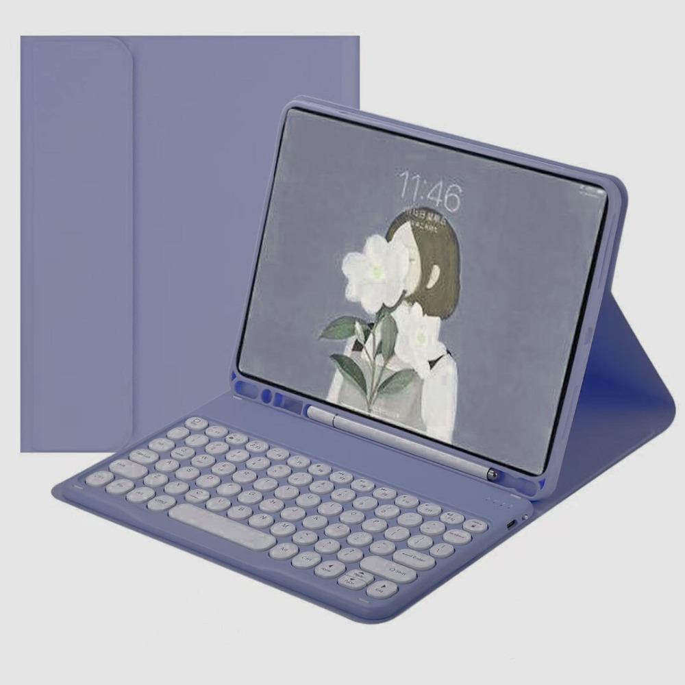 Bluetooth Keyboard Case for iPad Air 6 Pro 11 Split Round Keycap with Pencil Holder 10.2 Inch