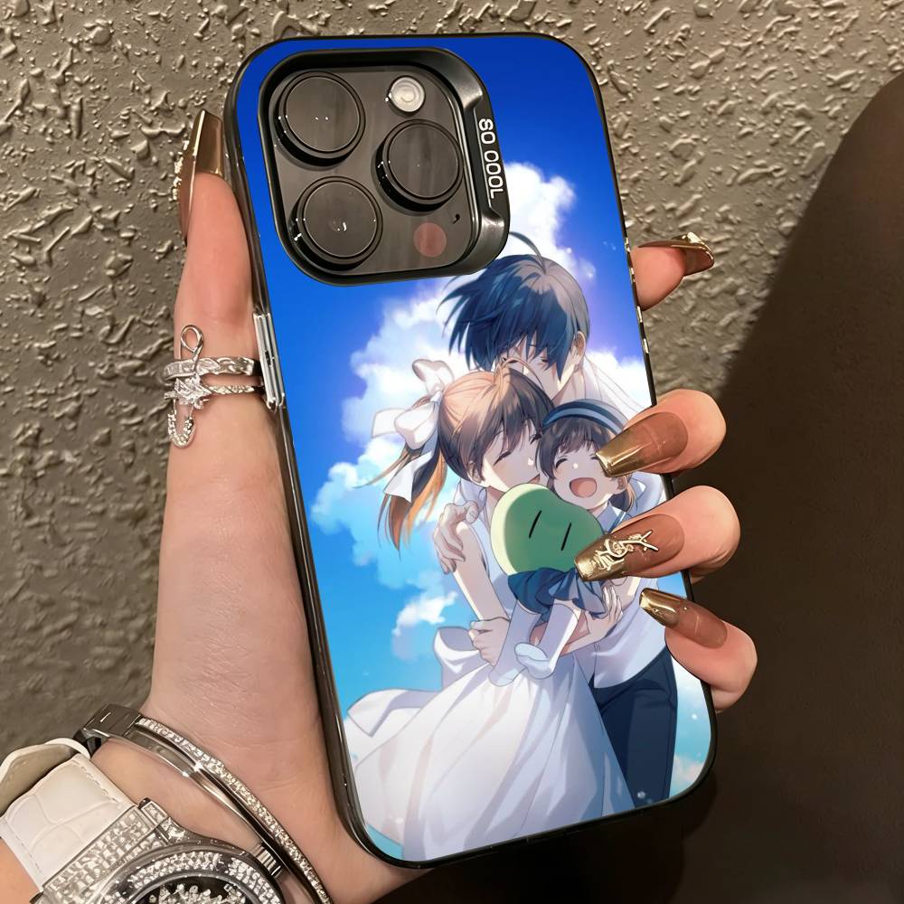 Anime Clannad-d Phone Case For iPhone 17,16,15,14,13,12,11 Plus,Pro Max,XS,Colorful Silver Black Cover