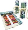 Lopenle Colored Pencil Roll Pencil Pencil Storage Canvas Fabric Rainforest Leaf Roll Pencil Paintbrush Tool Large Capacity Fabric Rainforest Leaf