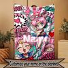 Custom Name Personalized Sailor Moon Print Blanket, Home Decor, Bedroom, Sofa, Camping, Couch, Gifts for Birthday Christmas