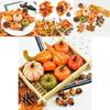 Exquisite Halloween Artificial Foam Pumpkin Set With Realistic Pine Cone Props