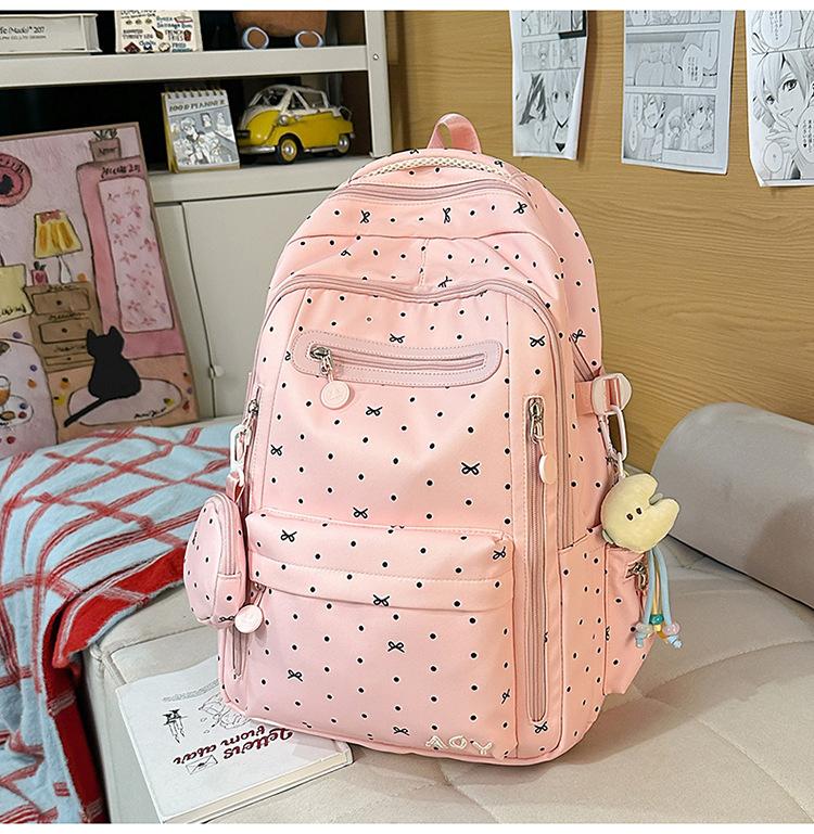 Schoolbag Korean version of simple casual backpack female niche design sense campus college student schoolbag going out lightweight travel backpack