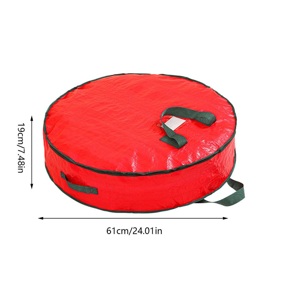 Christmas Wreath Storage Bag Dust Protection Waterproof Containers With Carry Handle Zippered Garland Storage Organizers