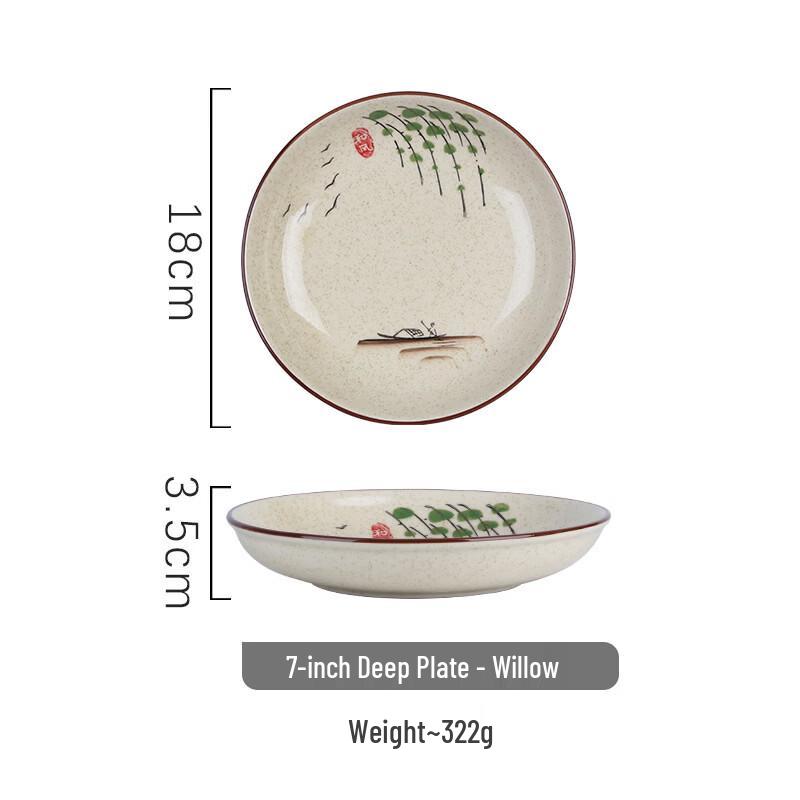 ZISIZ Ceramic Underglaze Dinner Plates