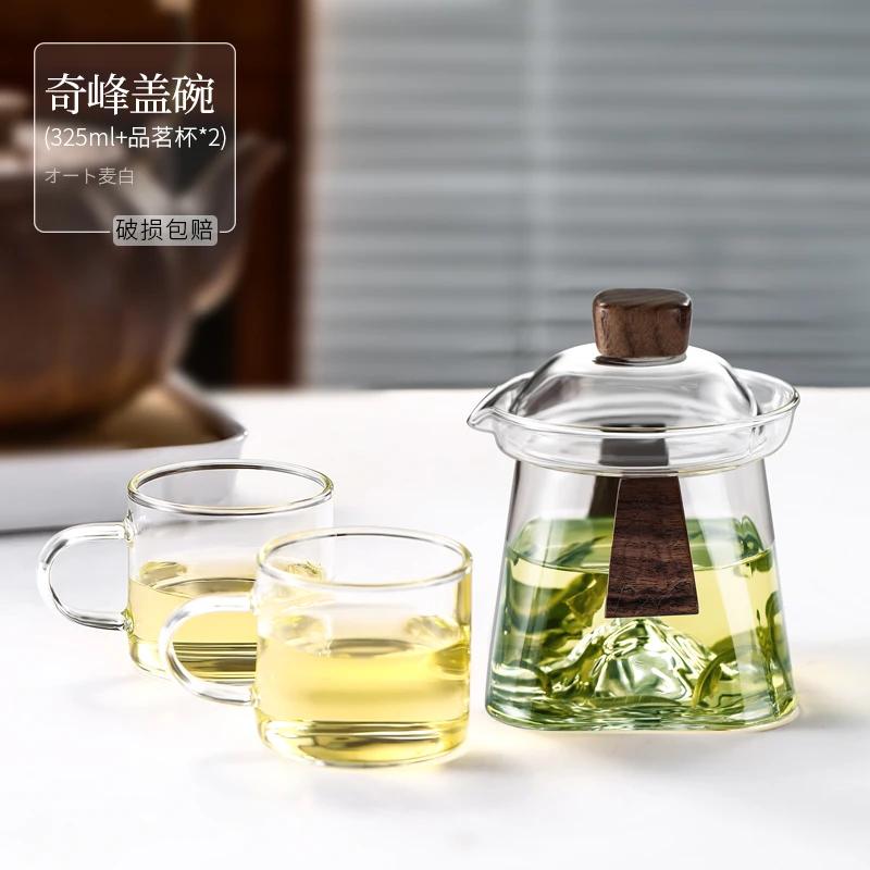 

Стеклянная крышка, чашка для чая, не допускающая нагрева, большая ручная чашка, набор для чая в стиле кунг-фу, набор чашек для чая