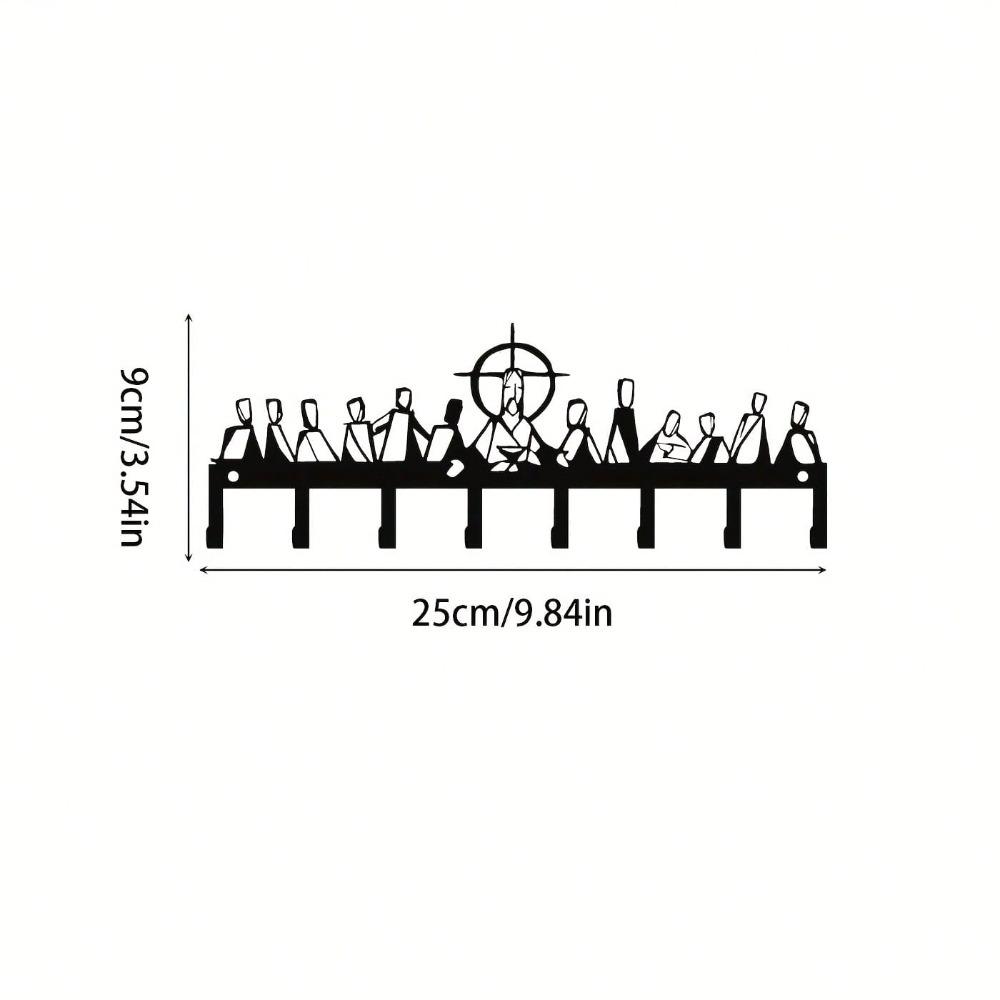 

Metal Wall Hook The Last Supper Key Holder Easy Install Home Decor Gift чорний