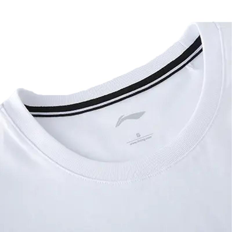 Li-Ning Letter Print Round Neck Short Sleeve T-Shirt Striped Logo Comfortable Shorts Casual Sports Suit Unisex Sportswear YHST165-1+YAPV001-1