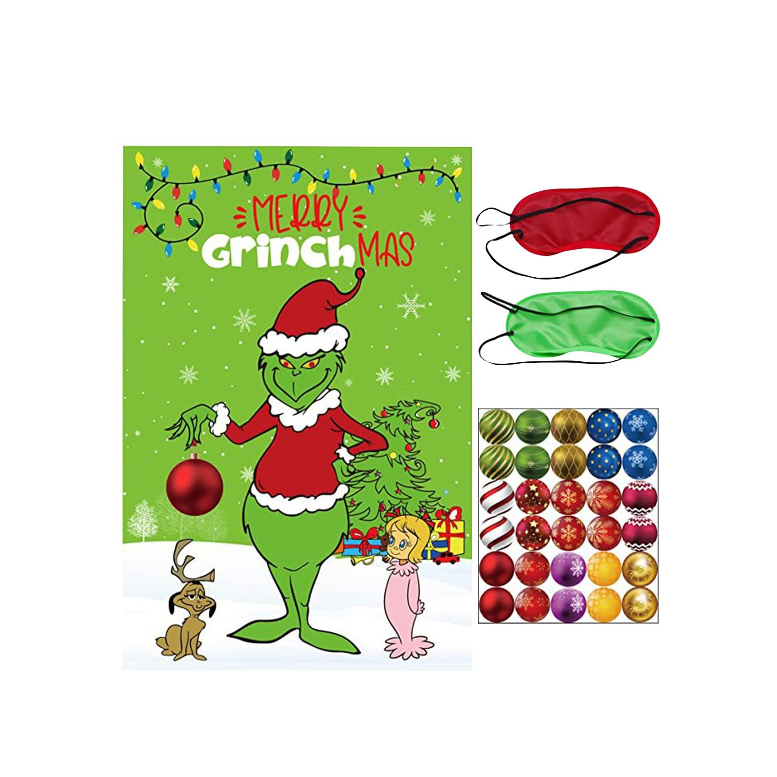 

Игра «Прикрепи хвост» Игра «Рождественская наклейка с завязанными глазами в Гринтауне» Детская игра-плакат для вечеринки One Size