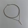 Double Cross Necklace Men's Trendy Dance Hip Hop Women's Personality Versatile Sweater Accessories