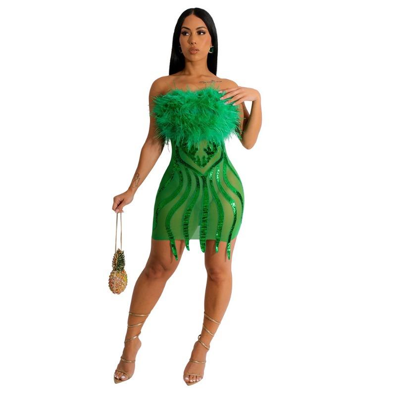 

Женская мода волосатая грудь сумка бедра юбка модное платье L