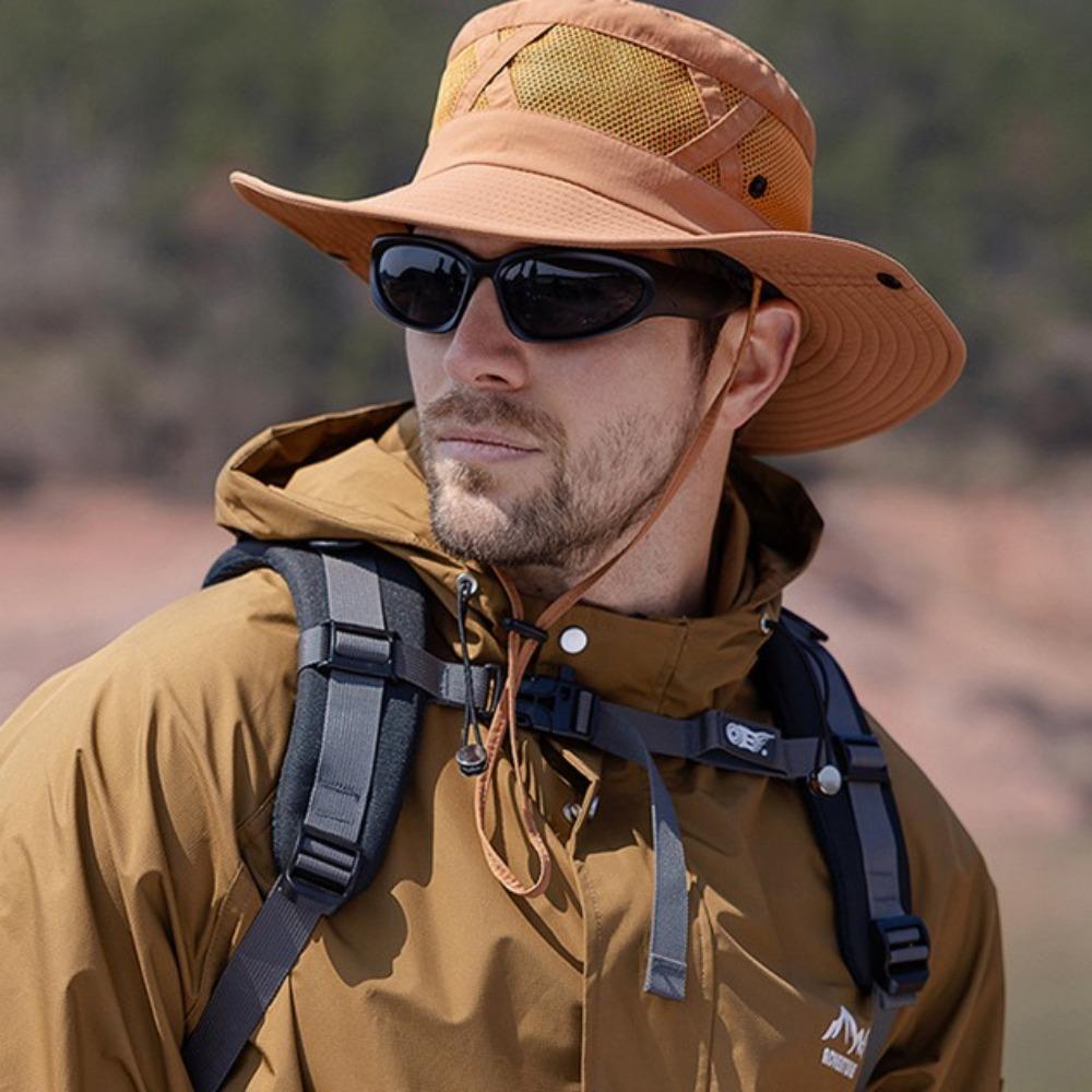 Nylon Folding Bucket Hat Quick-dry Portable Hiking Cap Creative Mesh Fisherman's Hat Man Woman