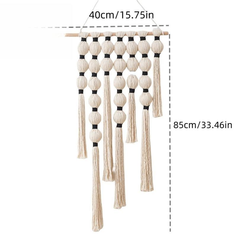 1pc Hand-woven Round Cotton Rope Simple Tassel Tapestry Gourd-shaped Wall Hanging in The Living Room Homestay Cotton Gift