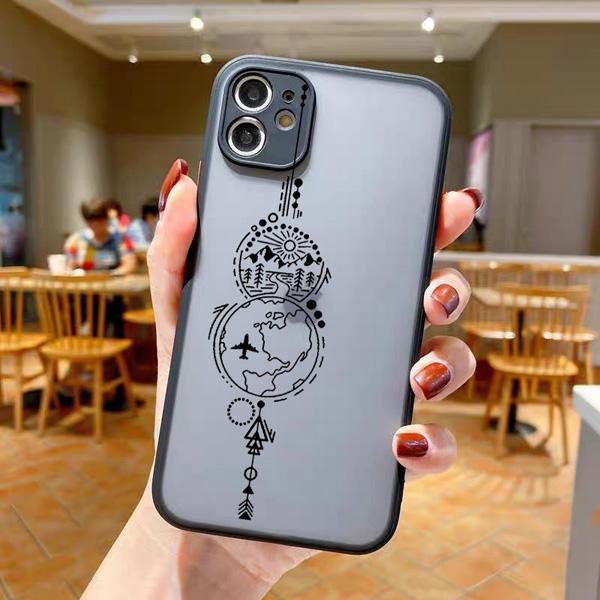 World Map Travel Camera Protection Phone Case For iPhone 11 13 12 14 15 16 Pro Max Mini 7 8 Plus XS XR SE20 Plane Hard PC Cover