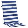 High Back Cushions 6 pcs Blue & White Striped Fabric