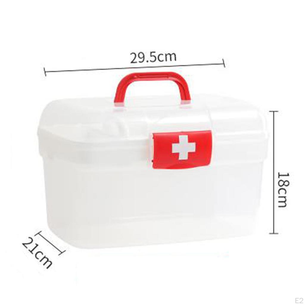 First Aid Case Storage Box Multi Purpose 2 Layer Dustproof Container for Hiking