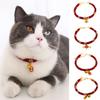 Pet Collar Chinese Style Decorative Skin Friendly Adjustable Cat Dogs Necklace Collar with Pendant Bell for Festival
