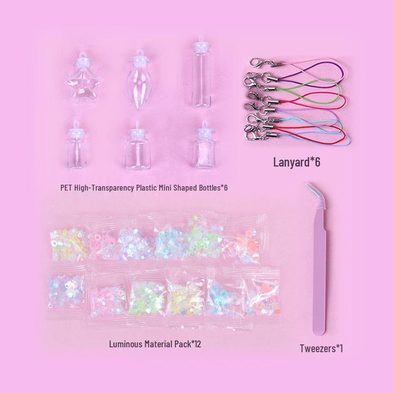 Kids' Handmade Wishing Sand Bottle DIY Set - Unbreakable Mini Pendant Bottles